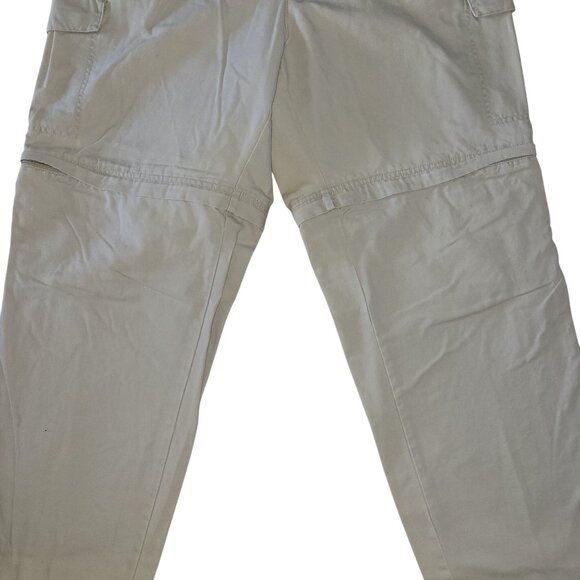 Mens Columbia Convertible Cargo Pants Beige Size 38x32 Cotton/Nylon Blend With Z - Picture 2 of 8